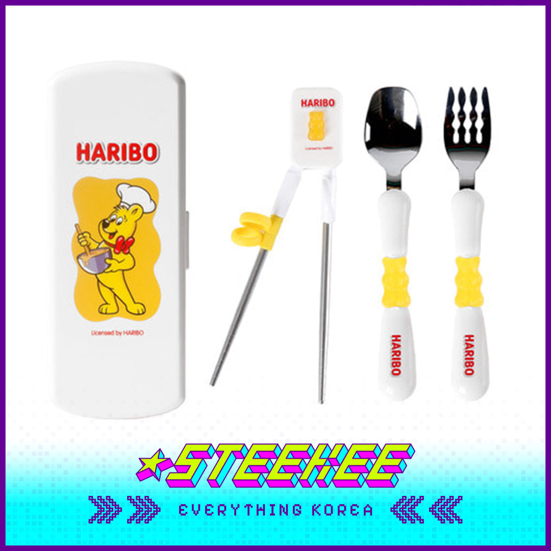 HARIBO Goldbears Cutlery Trio Set with Case by Steekee Korea 1987