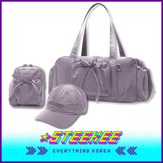 IU X New Balance Korea Glossy Ribbon Purple Collection Ball Cap Crossbody Bag Duffle Bag by Steekee Korea 2647