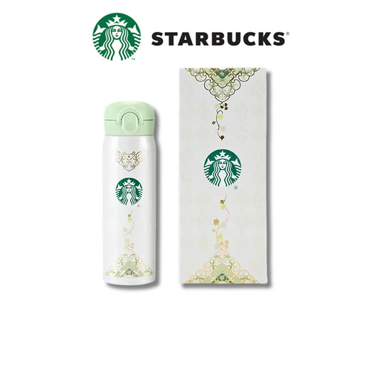 Starbucks China 2026 Spring Botanical Blessings SS Thermos Tumbler 500ml - Stainless Steel Bottle with Lid