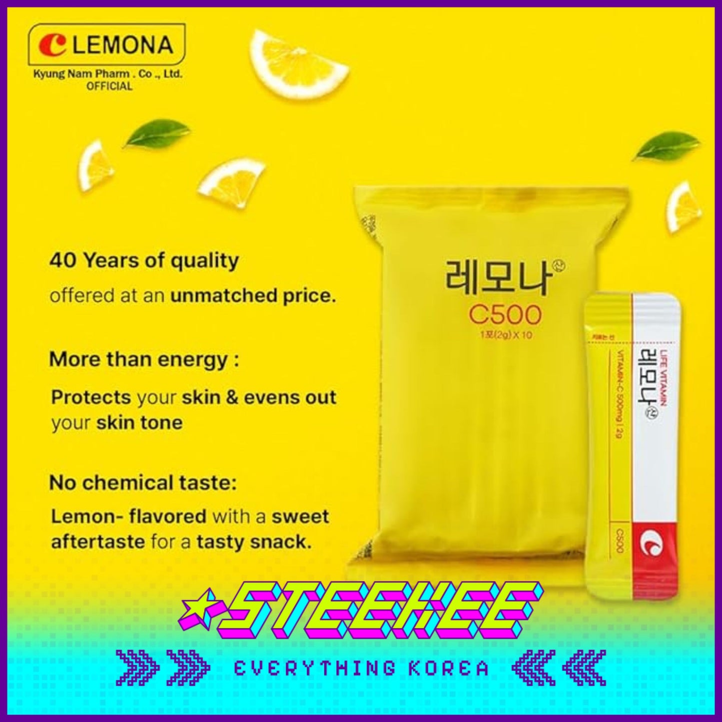 Lemona Vitamin C Powder Daily Supplement 2g X 180 Sachets by Steekee Korea 2020