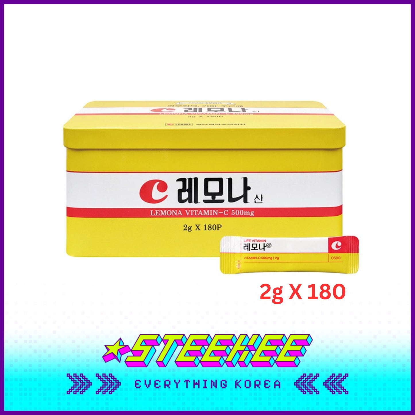 Lemona Vitamin C Powder Daily Supplement 2g X 180 Sachets by Steekee Korea 2020