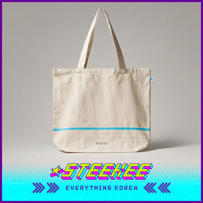 BLUE BOTTLE COFFEE Seoul Hanok Cotton Canvas Tote Bag by Steekee Korea 2393