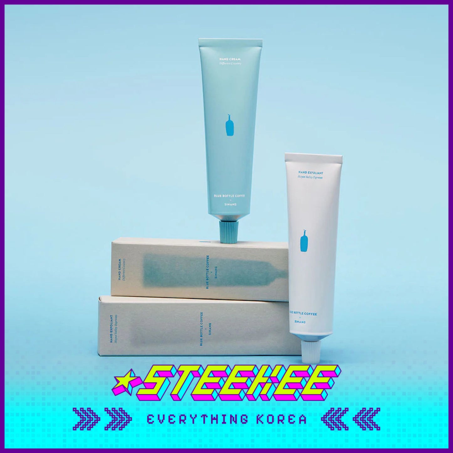 BLUE BOTTLE COFFEE X Sinang Hand Care Gift Set Hand Cream 50ml Hand Scrub 50ml by Steekee Korea 2401