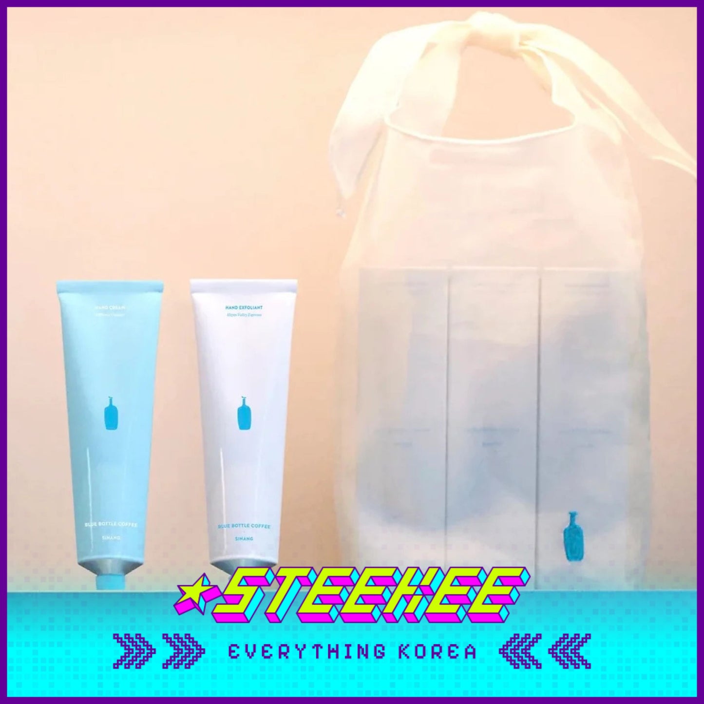 BLUE BOTTLE COFFEE X Sinang Hand Care Gift Set Hand Cream 50ml Hand Scrub 50ml by Steekee Korea 2401