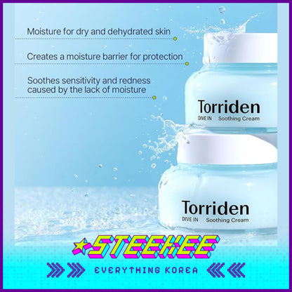 Torriden Dive-In Hydration Soothing Cream Special Set 100ml with Travel Size 20ml by Steekee Korea 2428