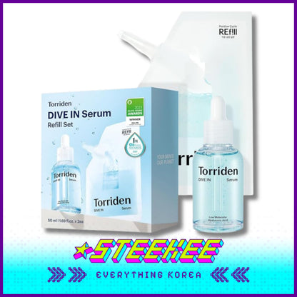 Torriden Dive-In Hydrating Moisturizing Serum 50ml with Refill Pack 50ml by Steekee Korea 2429