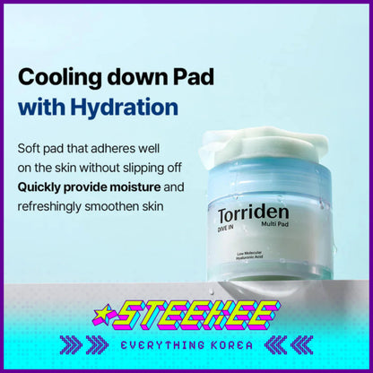 Torriden Dive-In Multi Moisturising Hydrating Toner Pads 80 Sheets by Steekee Korea 2434