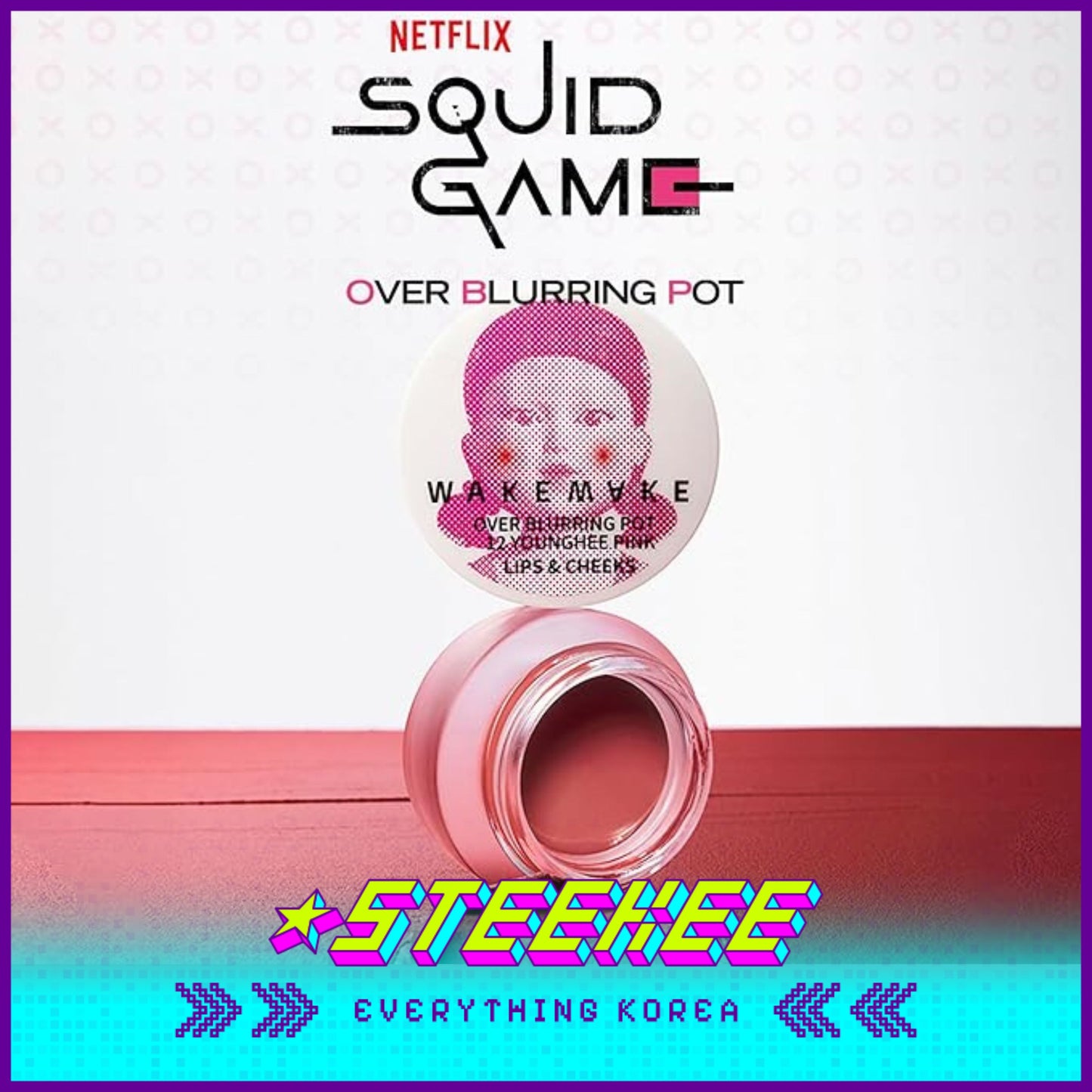 WAKEMAKE X Netflix Squid Game Over Blurring Pot Colour Lip Balm by Steekee Korea 2445