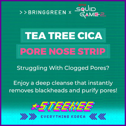 BRING GREEN X Netflix Squid Game Tea Tree Cica Pore Nose Strips 5 Pieces by Steekee Korea 2450