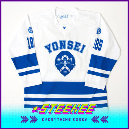 Yonsei University Authentic White Oversized Ice Hockey Jersey by Steekee Korea 2500