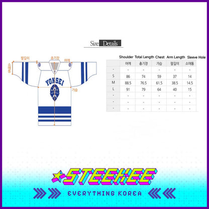 Yonsei University Authentic White Oversized Ice Hockey Jersey by Steekee Korea 2500