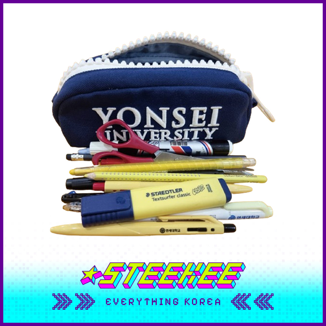 Yonsei Big Zipper Case with Zip Navy Blue by Steekee Korea 2501