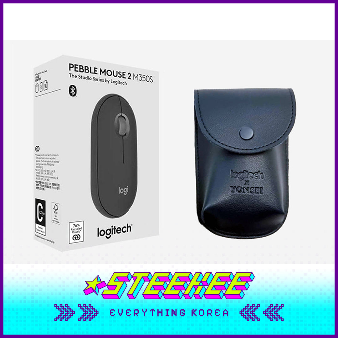 Yonsei University X Logitech Pebble M350S Silent Mouse with Leather Pouch by Steekee Korea 2503