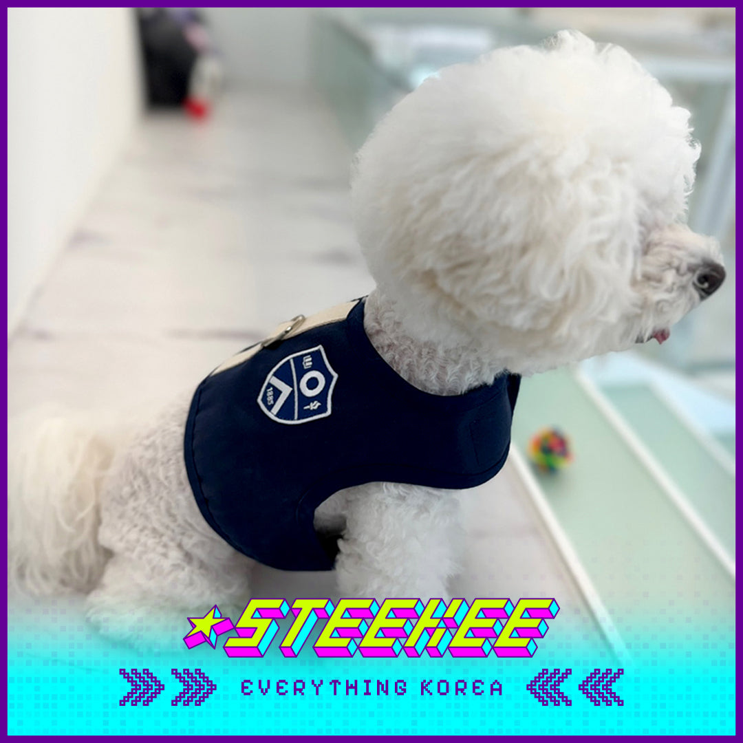 Yonsei University Pet Premium Canvas Harness Navy by Steekee Korea 2505