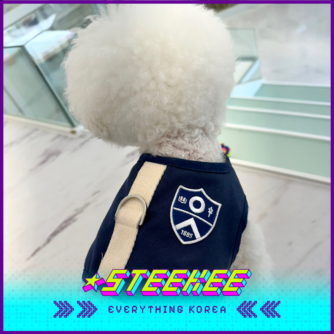 Yonsei University Pet Premium Canvas Harness Navy by Steekee Korea 2505