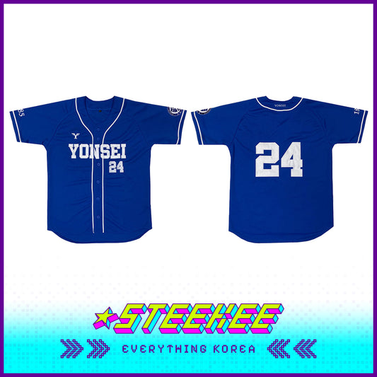 Yonsei University Baseball Embroidered Blue Jersey by Steekee Korea 2507