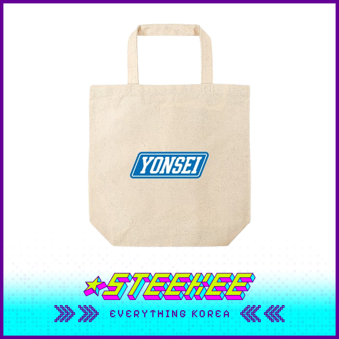 Yonsei University Italic Logo Daily Eco Canvas Tote Bag with Base by Steekee Korea 2517