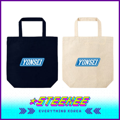 Yonsei University Italic Logo Daily Eco Canvas Tote Bag with Base by Steekee Korea 2517