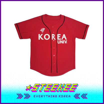 Korea University Red Baseball Jersey by Steekee Korea 2536