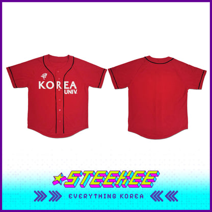 Korea University Red Baseball Jersey by Steekee Korea 2536