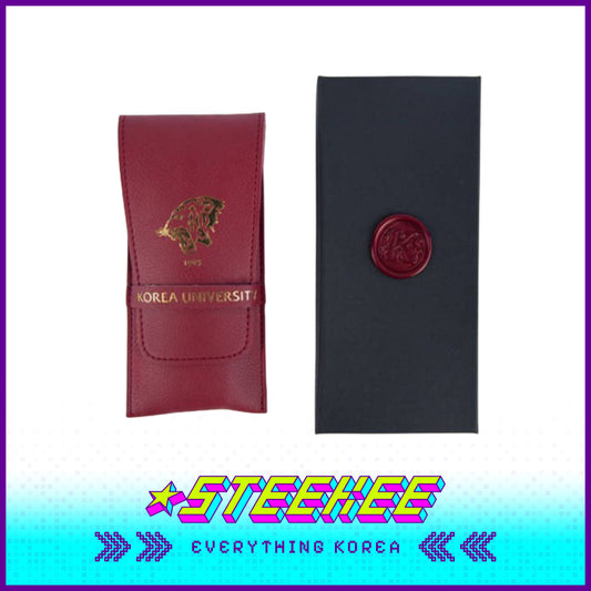 Korea University Merchandise Gift Leather Pen Pouch Red by Steekee Korea 2540