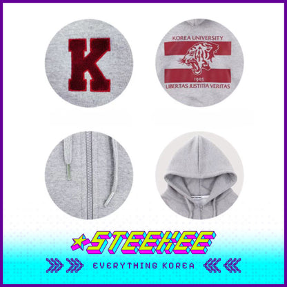 Korea University Souvenir Oversized Grey Unisex Hoodie by Steekee Korea 2546