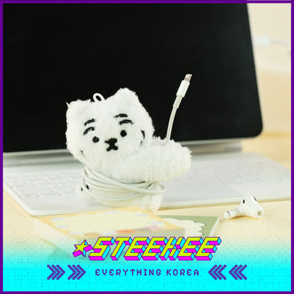 MUZIK TIGER Magnet Tiger Toy Plush Keychain Cable Tie by Steekee Korea 2550