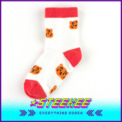 MUZIK TIGER Kids Tiger Pattern Socks Set of 3 by Steekee Korea 2556