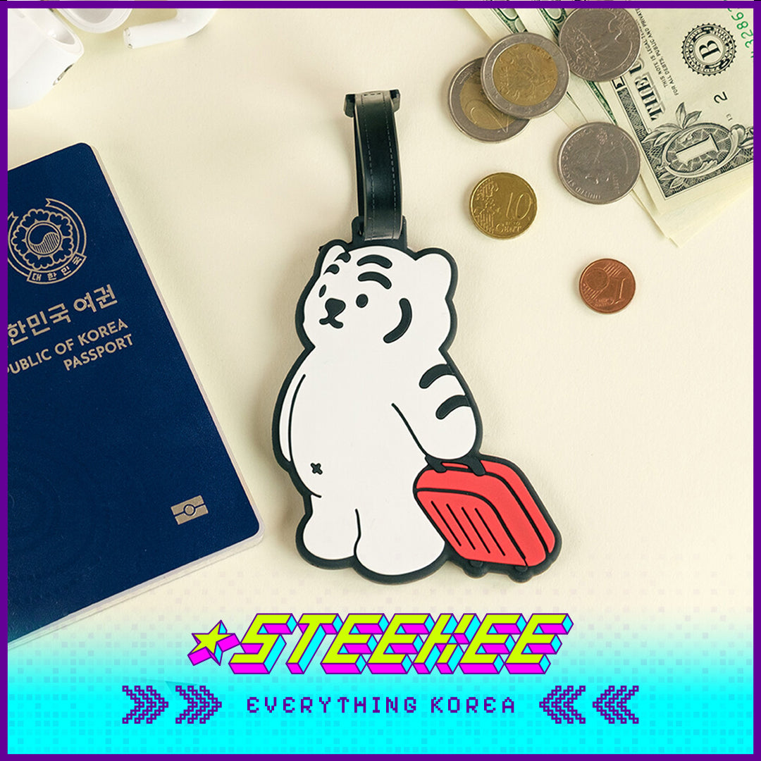 MUZIK TIGER Doughnut White Tiger Luggage Tag by Steekee Korea 2559