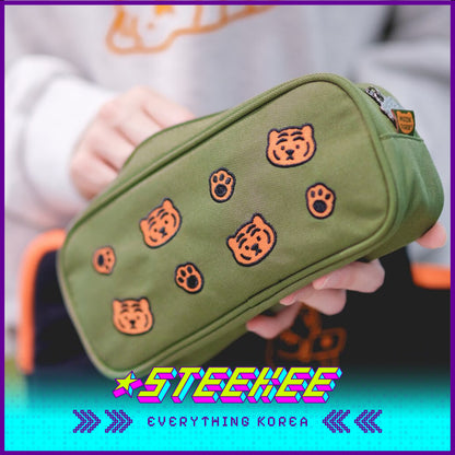 MUZIK TIGER Large Capacity Embroidery Pouch Pencil Case by Steekee Korea 2568