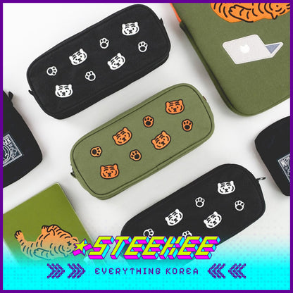 MUZIK TIGER Large Capacity Embroidery Pouch Pencil Case by Steekee Korea 2568