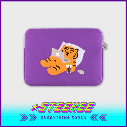 MUZIK TIGER Red Tiger Laptop Notebook iPad Pouch Sleeve Purple by Steekee Korea 2575