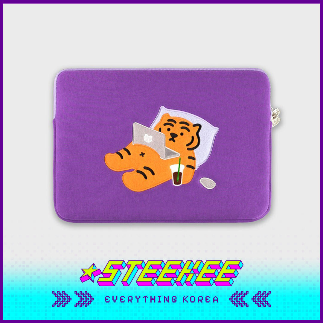 MUZIK TIGER Red Tiger Laptop Notebook iPad Pouch Sleeve Purple by Steekee Korea 2575