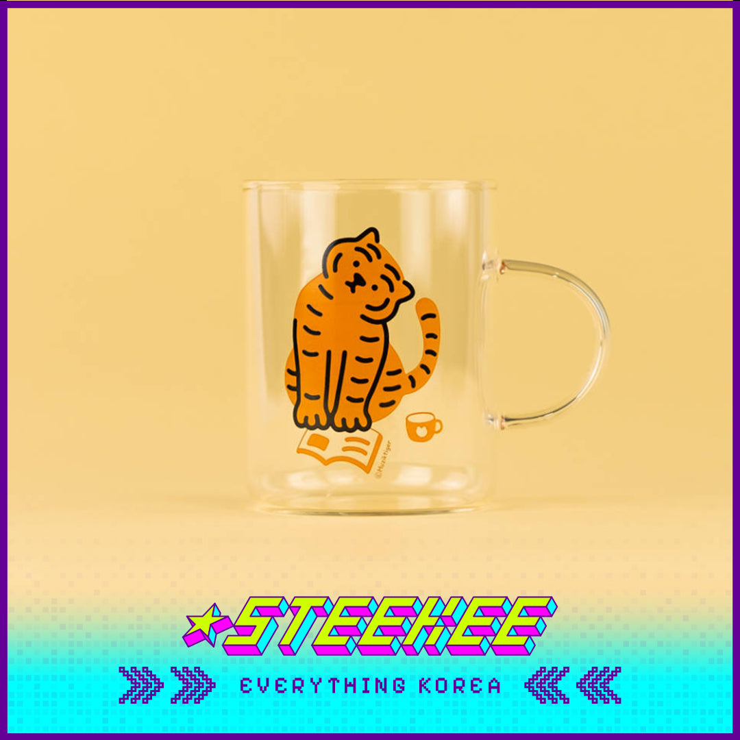 MUZIK TIGER Heat Resistant Glass Mug Cup with Box 300ml Present Gift by Steekee Korea 2577