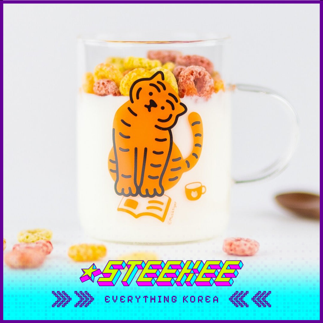 MUZIK TIGER Heat Resistant Glass Mug Cup with Box 300ml Present Gift by Steekee Korea 2577