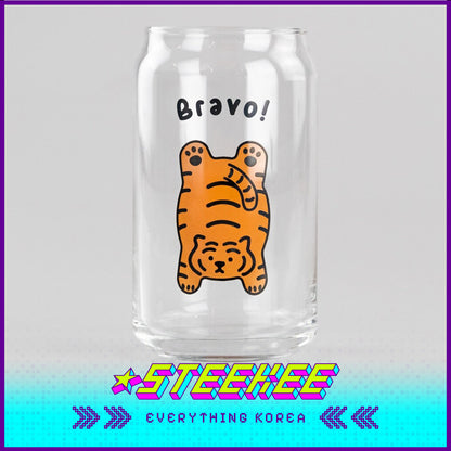 MUZIK TIGER Beer Can Glass Cup 470ml Souvenir Present Gift by Steekee Korea 2579