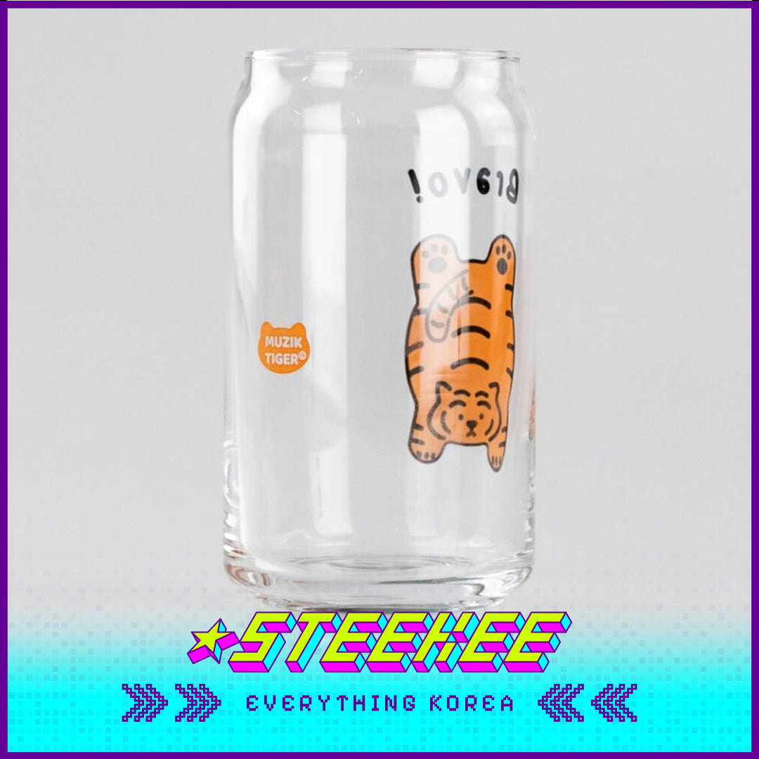 MUZIK TIGER Beer Can Glass Cup 470ml Souvenir Present Gift by Steekee Korea 2579