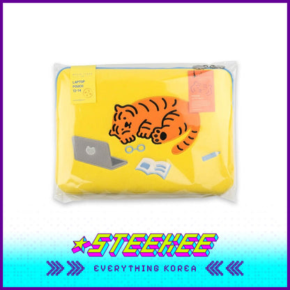 MUZIK TIGER Sleepy Red Tiger Laptop Notebook iPad Pouch Sleeve Yellow by Steekee Korea 2583