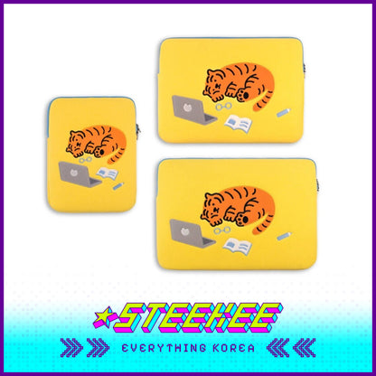 MUZIK TIGER Sleepy Red Tiger Laptop Notebook iPad Pouch Sleeve Yellow by Steekee Korea 2583