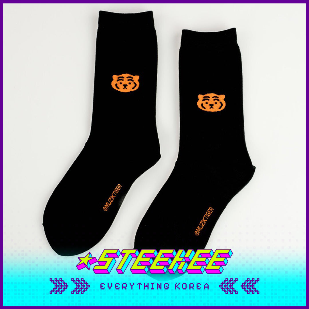 MUZIK TIGER Unisex Adult Cotton Sock Gift Set of 3 with Box by Steekee Korea 2594