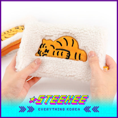 MUZIK TIGER Fuzzy Plush Pouch Case with Zip by Steekee Korea 2595