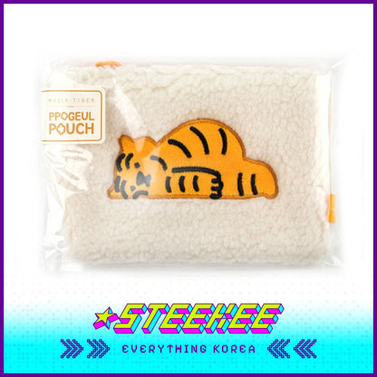 MUZIK TIGER Fuzzy Plush Pouch Case with Zip by Steekee Korea 2595