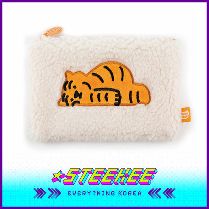 MUZIK TIGER Fuzzy Plush Pouch Case with Zip by Steekee Korea 2595