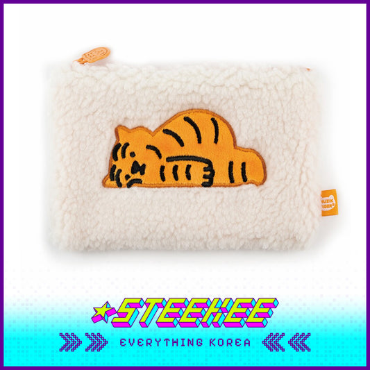 MUZIK TIGER Fuzzy Plush Pouch Case with Zip by Steekee Korea 2595