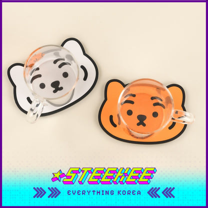 MUZIK TIGER Non-slip PVC Coaster Souvenir Gift by Steekee Korea 2597