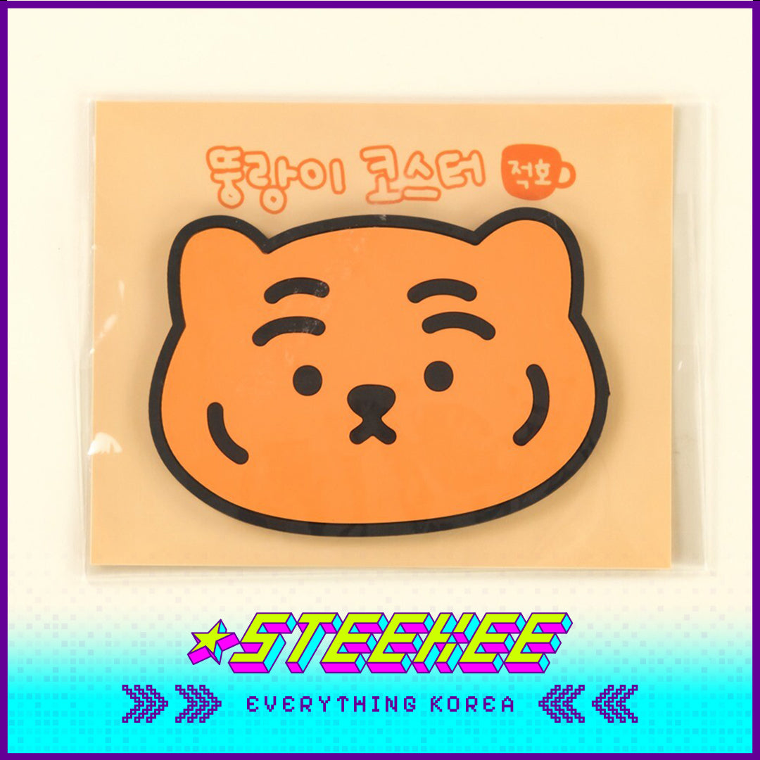 MUZIK TIGER Non-slip PVC Coaster Souvenir Gift by Steekee Korea 2597