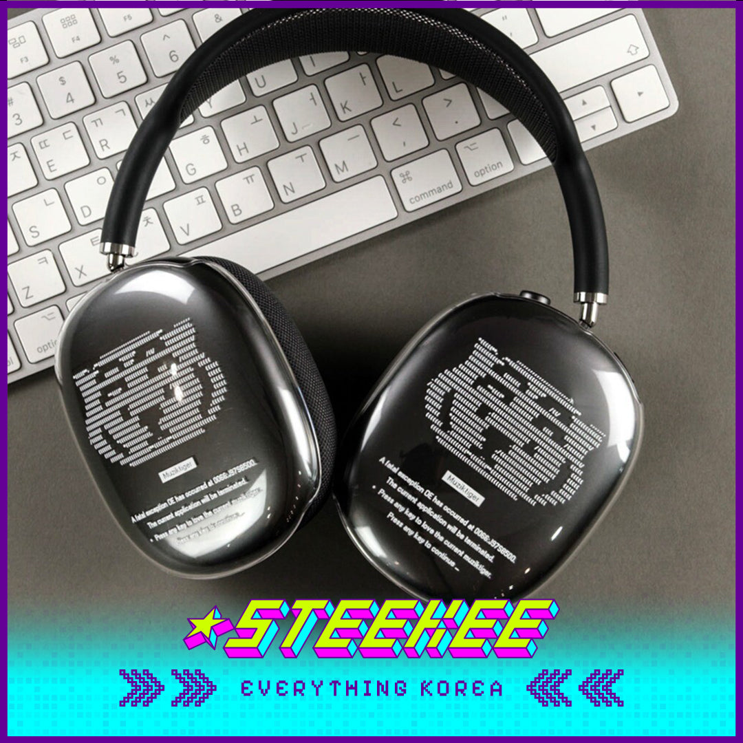 MUZIK TIGER Retro Graphic Tiger Transparent Airpods Max Case Protector by Steekee Korea 2607