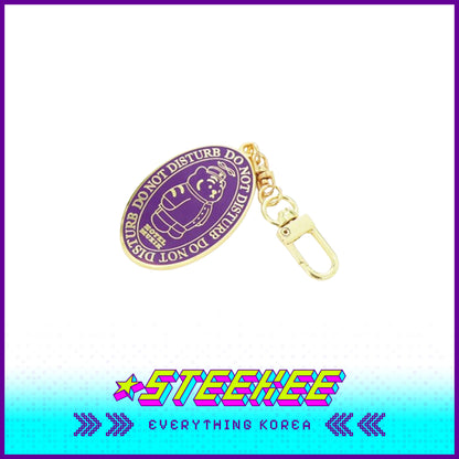 MUZIK TIGER Vintage Hotel Muzik Metal Keyring Gold Purple by Steekee Korea 2612