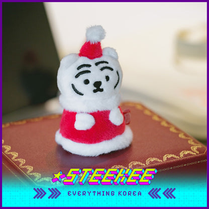 MUZIK TIGER White Tiger Santa Plush Keychain with Postcard Festive Gift Present by Steekee Korea 2621