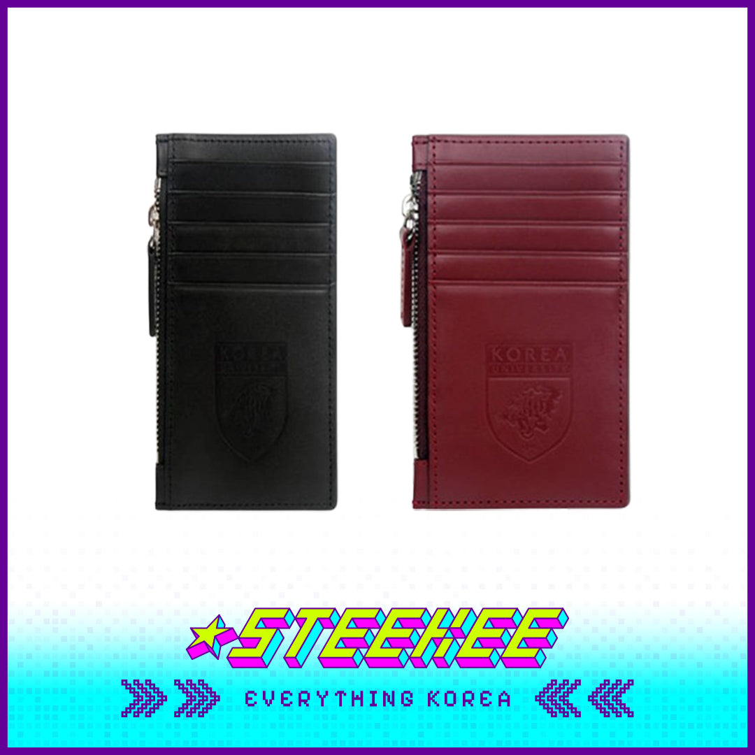 Korea University Embossed Leather Zip Card Wallet Case by Steekee Korea 2626